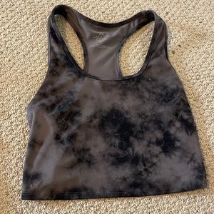 Brown and black tie die workout top